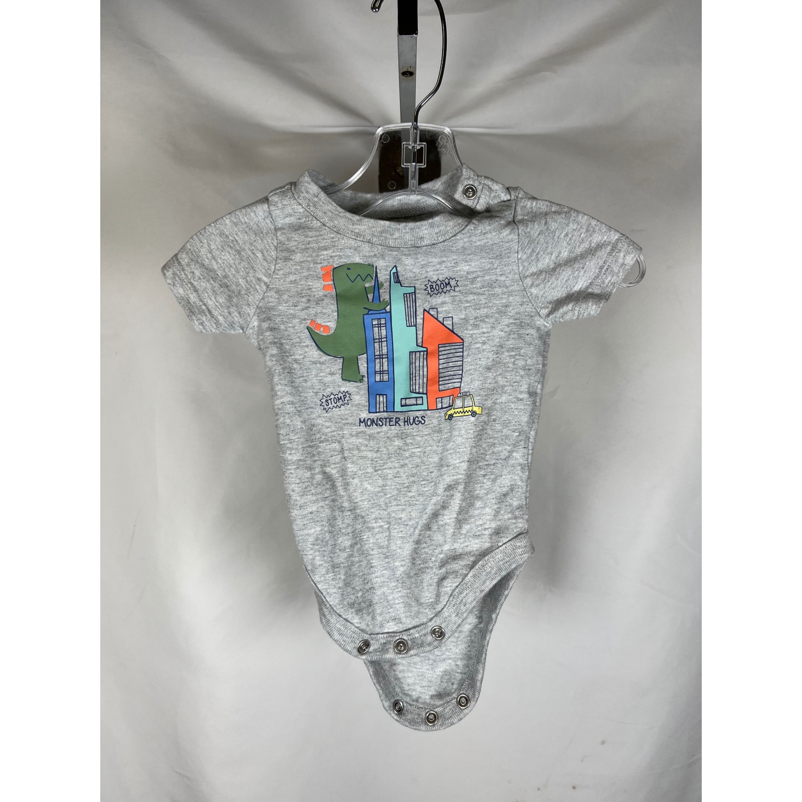 Garanimals Baby Boys Monster Hugs Dinosaur Bodysuit Gray 0-3m Rn15897